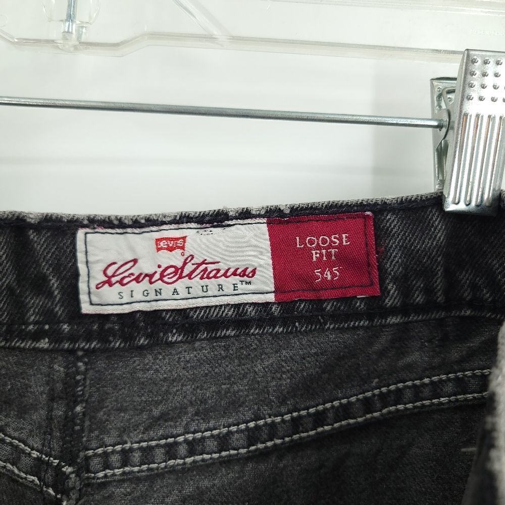 Levi's Jean Shorts Vintage Women's 29 Black Gold Tab 545 Loose Fit Cutoff Boho - Picture 8 of 16